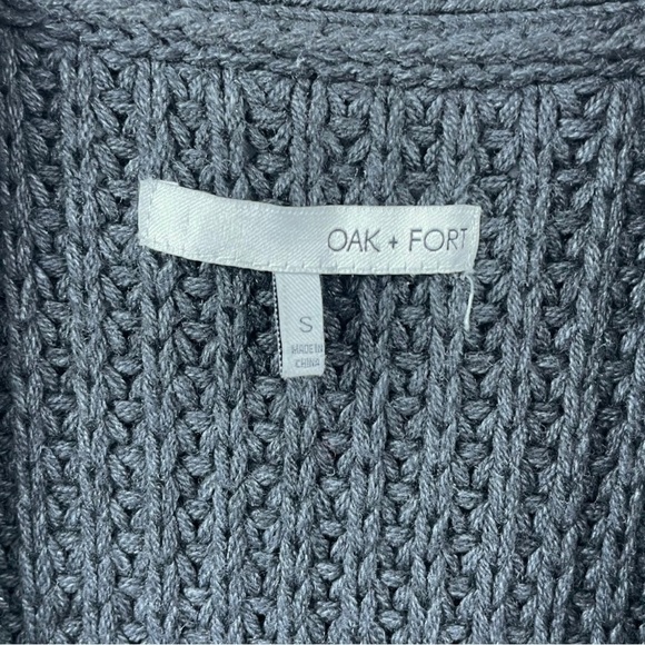 Oak + Fort Slate Grey Knit Open Front Duster Vest Size S - Picture 4 of 5